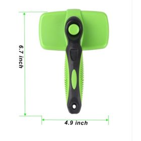 Pet Automatic Retractable Comb (Option: Green)