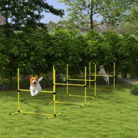 6 Piece Dog Agility Set with Adjustable Height Jump Bars (Option: Yellow-950x180x180 mm)