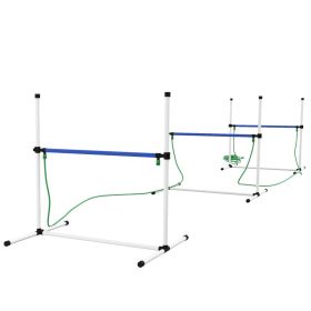 4pc Dog Agility Training Equipment Set with Spray Water Tube, White (Option: White-980x210x210 mm)