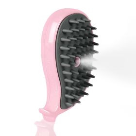 Cat Steam Brush For Shedding - Steamy Cat Brush For Indoor Cats, Cat Hair Steam Brush For Massage, Spritz Defur Comb For Cats, Pet Steamer For Do (Option: Pink)