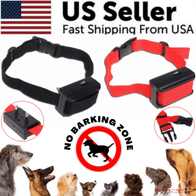 Automatic Anti Bark Barking Dog Shock Control COLLAR Device Small Medium Large (Color: Red)