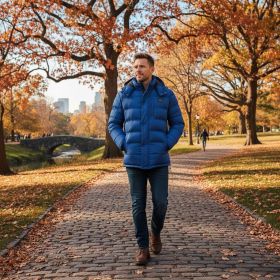 Helios The Heated Coat (Color: Navy-XL, size: Extra Large)