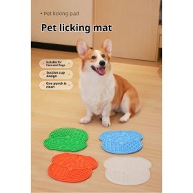 Lick Mat For Dogs And Cats Dog Slow Feeder Mat With Strong Suction (Option: Orange)